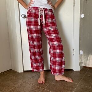 Red plaid pajama pants